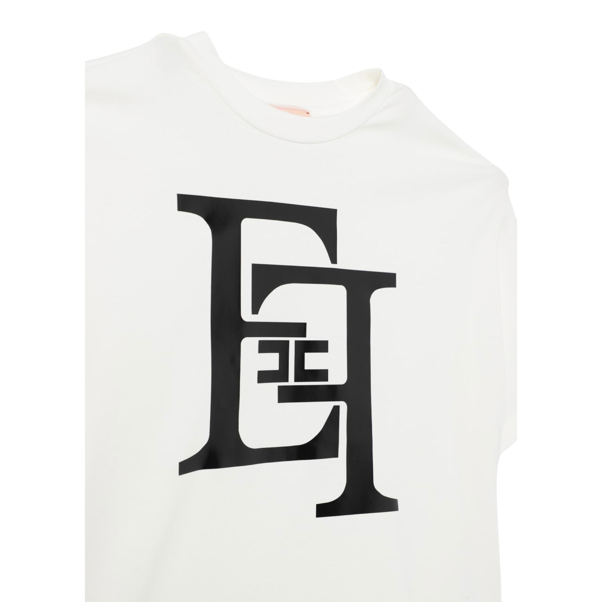 Elisabetta Franchi T-Shirt Girocollo Tinta Unita con Logo per Bambina EFTS217 BIANCO ELISABETTA FRANCHI 