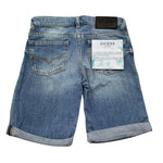 Guess Bermuda In Denim Tinta Unita con Girovita Regolabile per Bambino N2GD01D4MI2 AZZURRO GUESS 
