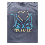 TRUSSARDI shirt girocollo tinta unita con stampa Blu per Neonata TIA2559TS BLU TRUSSARDI 