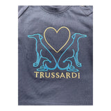 TRUSSARDI shirt girocollo tinta unita con stampa Blu per Neonata TIA2559TS BLU TRUSSARDI 
