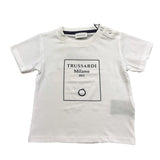 Trussardi T-Shirt Tinta Unita con Stampa per Neonato TIP25046TS BIANCO TRUSSARDI 