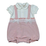 Lalalu' Pagliaccetto Bicolore Mezza Manica per Neonata PAL6I BIANCO/ROSA LALALU' 