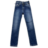 Replay Jeans Tinta Unita Con Girovita Regolabile Blu Per Bambina