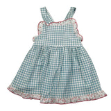 Babidu Abito Bicolore con Stampa Quadri per Bambina 91406J BIANCO/VERDE BABIDU 