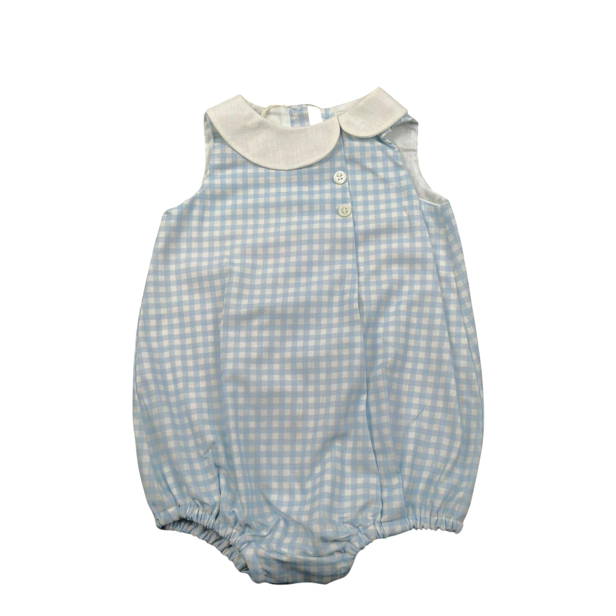 La Stupenderia Pagliaccetto Bicolore con Fantasia A Quadri per Neonata TBPG55 BIANCO/AZZURRO LA STUPENDERIA 