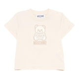 Moschino T-Shirt Girocollo Tinta Unita con Logo per Neonato MDPM047 BEIGE MOSCHINO 