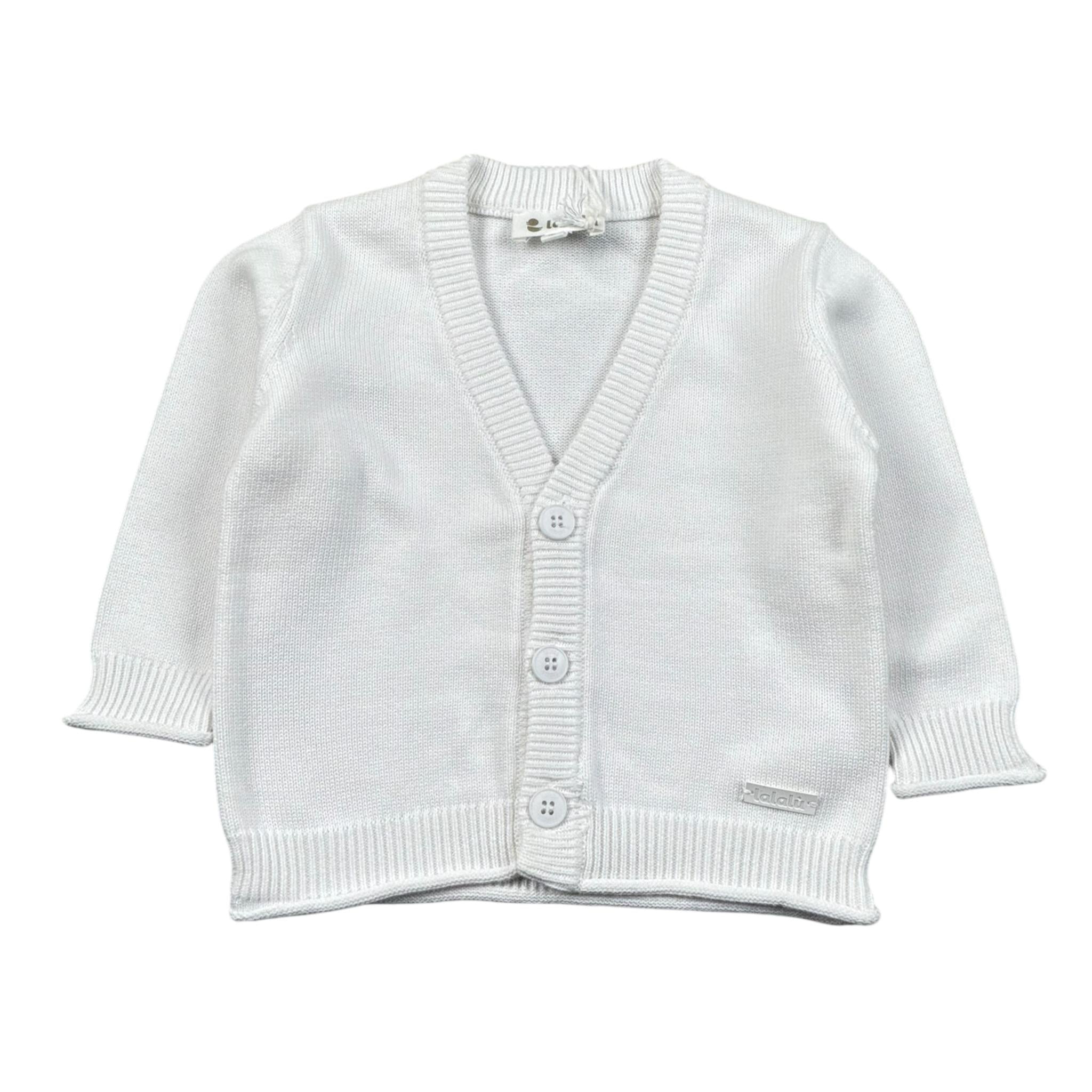 Lalalu' Cardigan Tinta Unita con Logo per Neonata MGL1P BIANCO LALALU' 