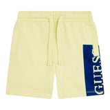 Guess Bermuda Tuta Tinta Unita con Logo per Bambino N3GD03KA6R0 GIALLO GUESS 