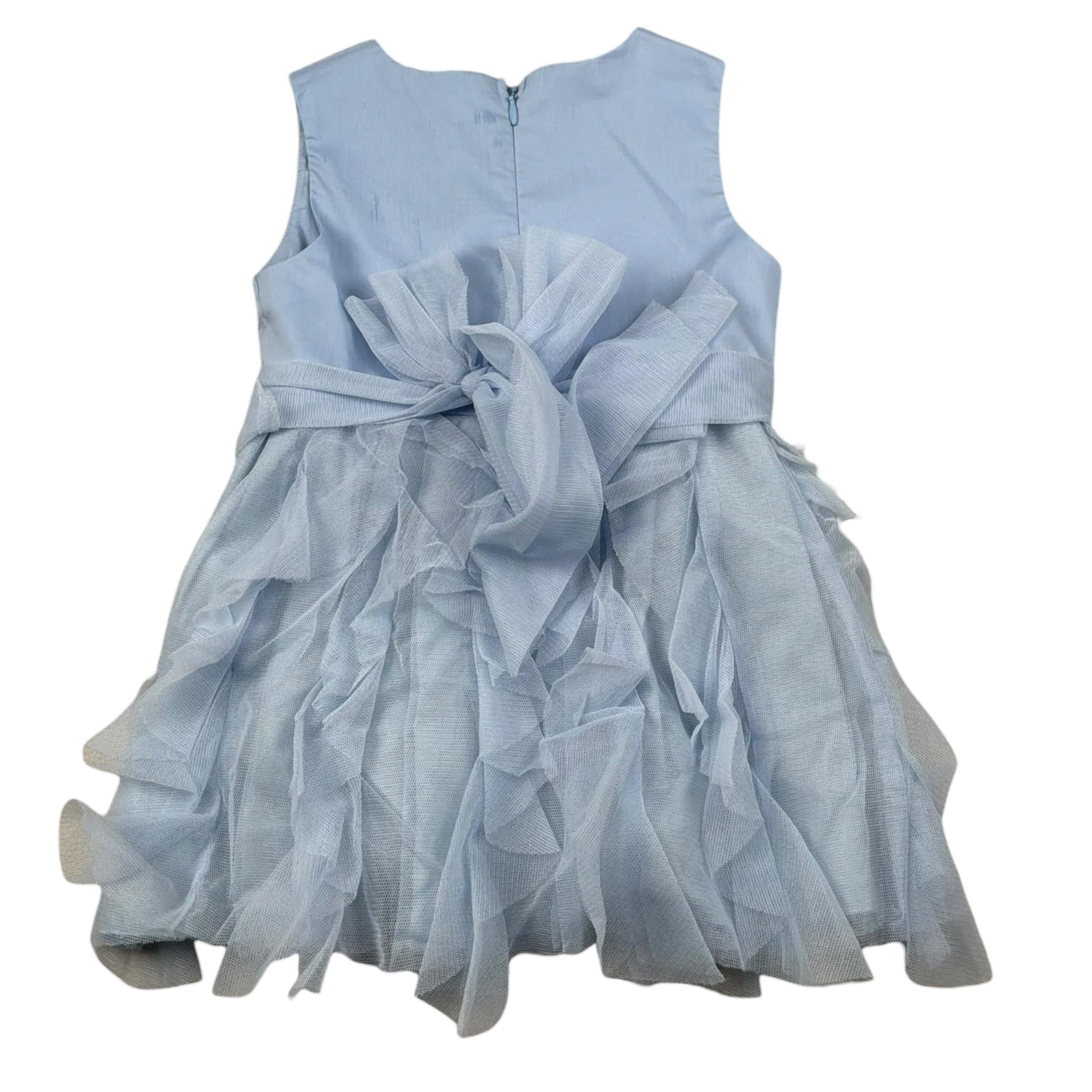 Please Abito Giromania Tinta Unita con Tulle per Neonata AB23290G73 AZZURRO PLEASE 