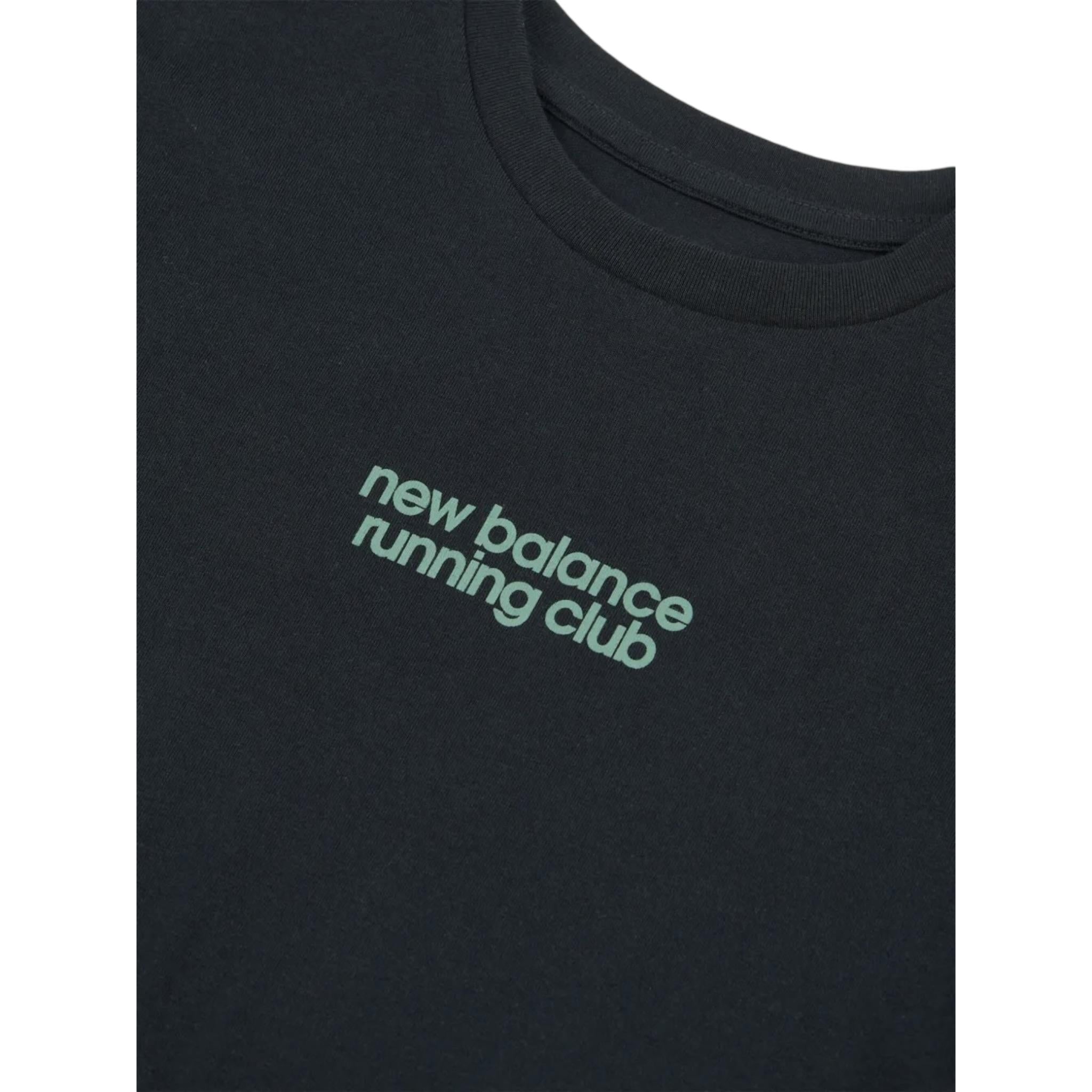 New Balance T-Shirt Girocollo Tinta Unita con Stampa Logo per Bambino LAKB0187 NERO NEW BALANCE 