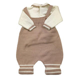 MARLU' completo 2pz maglia-salopette bicolore Bianco/rosa per Neonata IB5530 BIANCO/ROSA MARLU' 