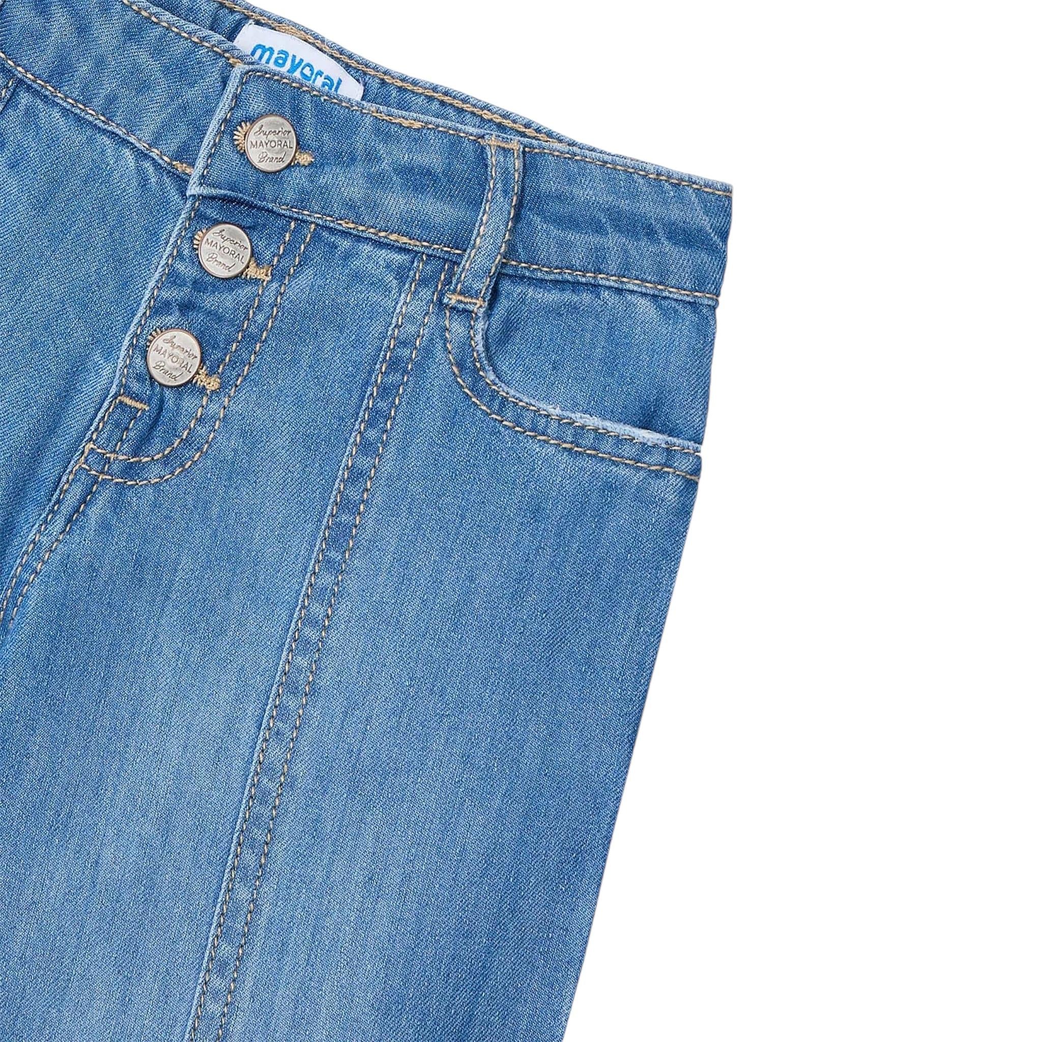 Mayoral Jeans Tinta Unita Modello Palazzo per Bambina 3558 AZZURRO MAYORAL 