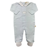 Baby Gi Tutina Manica Lunga Tinta Unita Azzurro Per Neonato