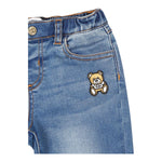 Moschino Jeans Tinta Unita con Elastico In Vita per Neonato MUP05FX AZZURRO MOSCHINO 