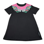 John Richmond Abito Tinta Unita Mezza Manica con Stampa per Bambina RGP26167VE NERO JOHN RICHMOND 