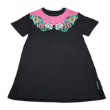 John Richmond Abito Tinta Unita Mezza Manica con Stampa per Bambina RGP26167VE NERO JOHN RICHMOND 