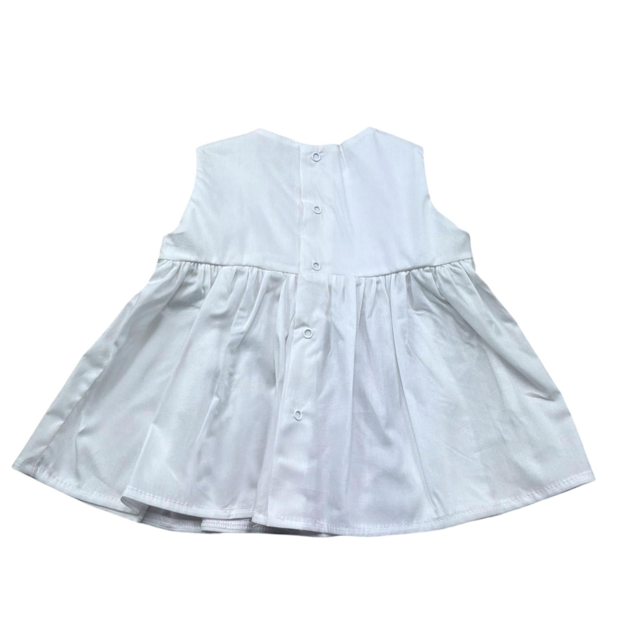 Le Bebe Camicia Giromanica Tinta Unita con Fiocco per Neonata LBG6240 BIANCO LE BEBE 