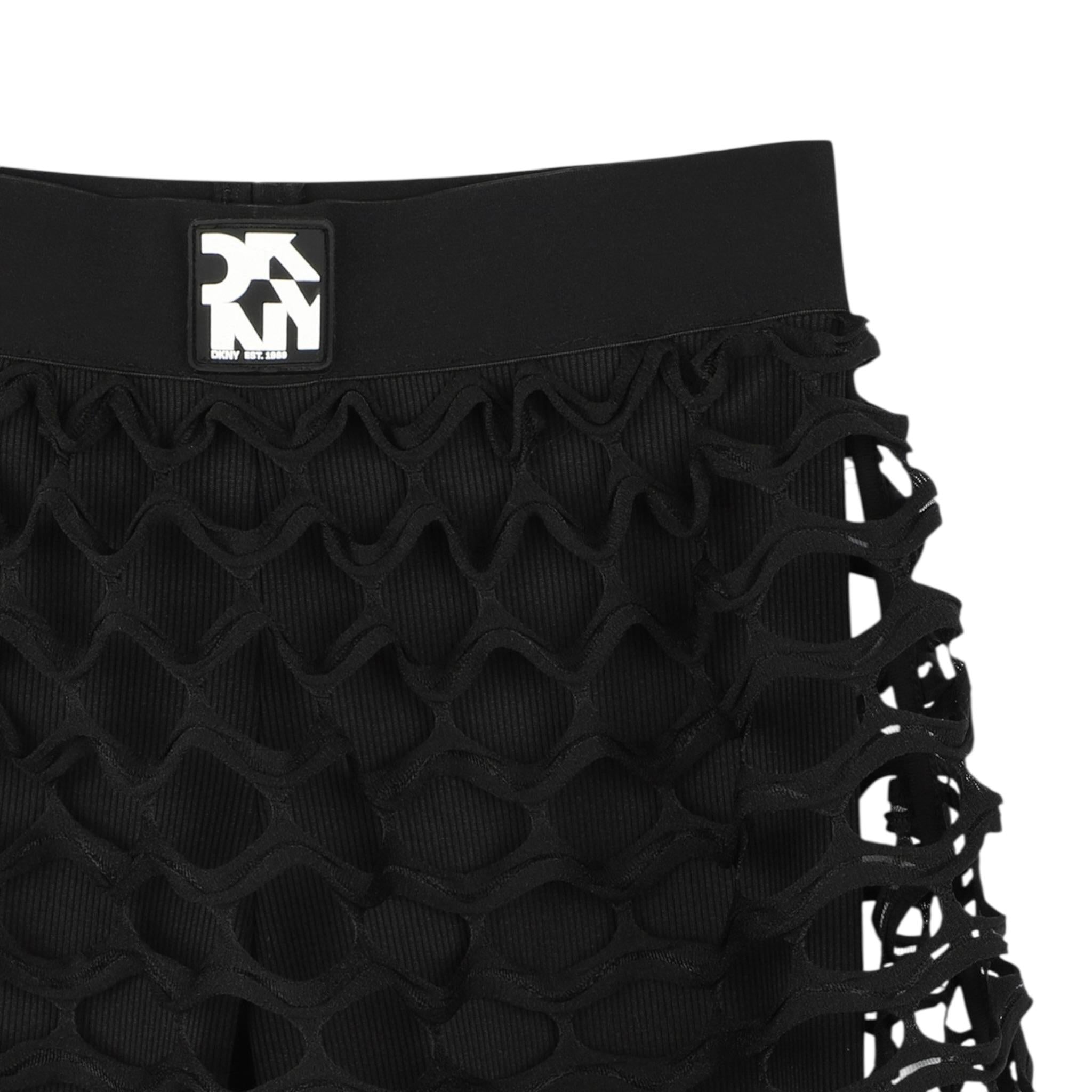Dkny Short Tinta Unita con Gonna Traforata per Bambina D62262 NERO DKNY 