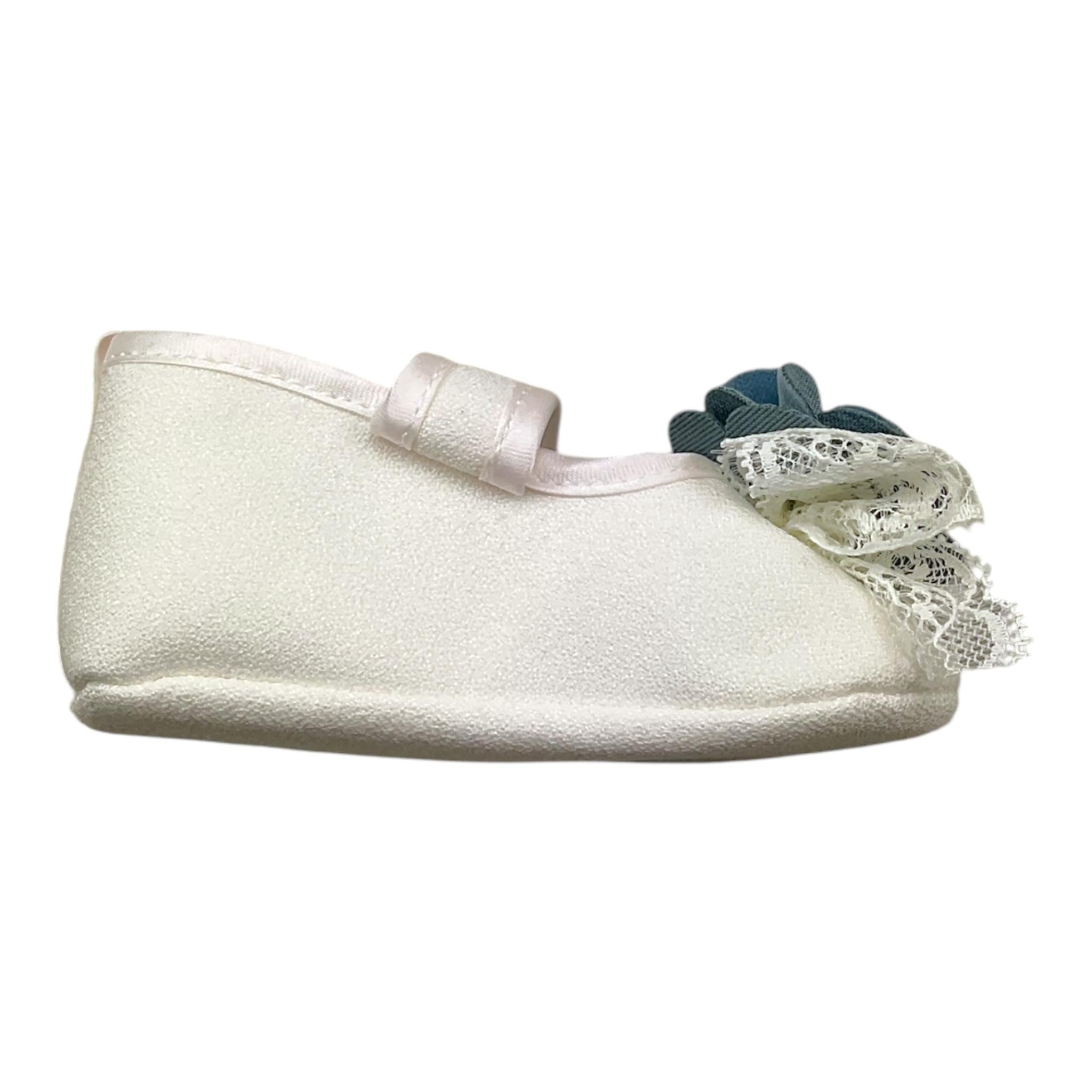 MARLU' ballerina tinta unita con fiore Bianco per Neonata MU11186 BIANCO MARLU' 