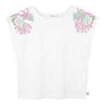 Billieblush Canotta Tinta Unita con Paillettes per Neonata U20994N BIANCO BillIEBLUSH 