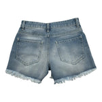 Lu Lu By Miss Grant Short In Denim Tinta Unita con Strappi per Bambina LL2770 AZZURRO LU LU BY MISS GRANT 