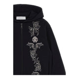 ROBERTO CAVALLI felpa con zip e cappuccio tinta unita con stampa Nero per Bambina TJT66L NERO ROBERTO CAVALLI 