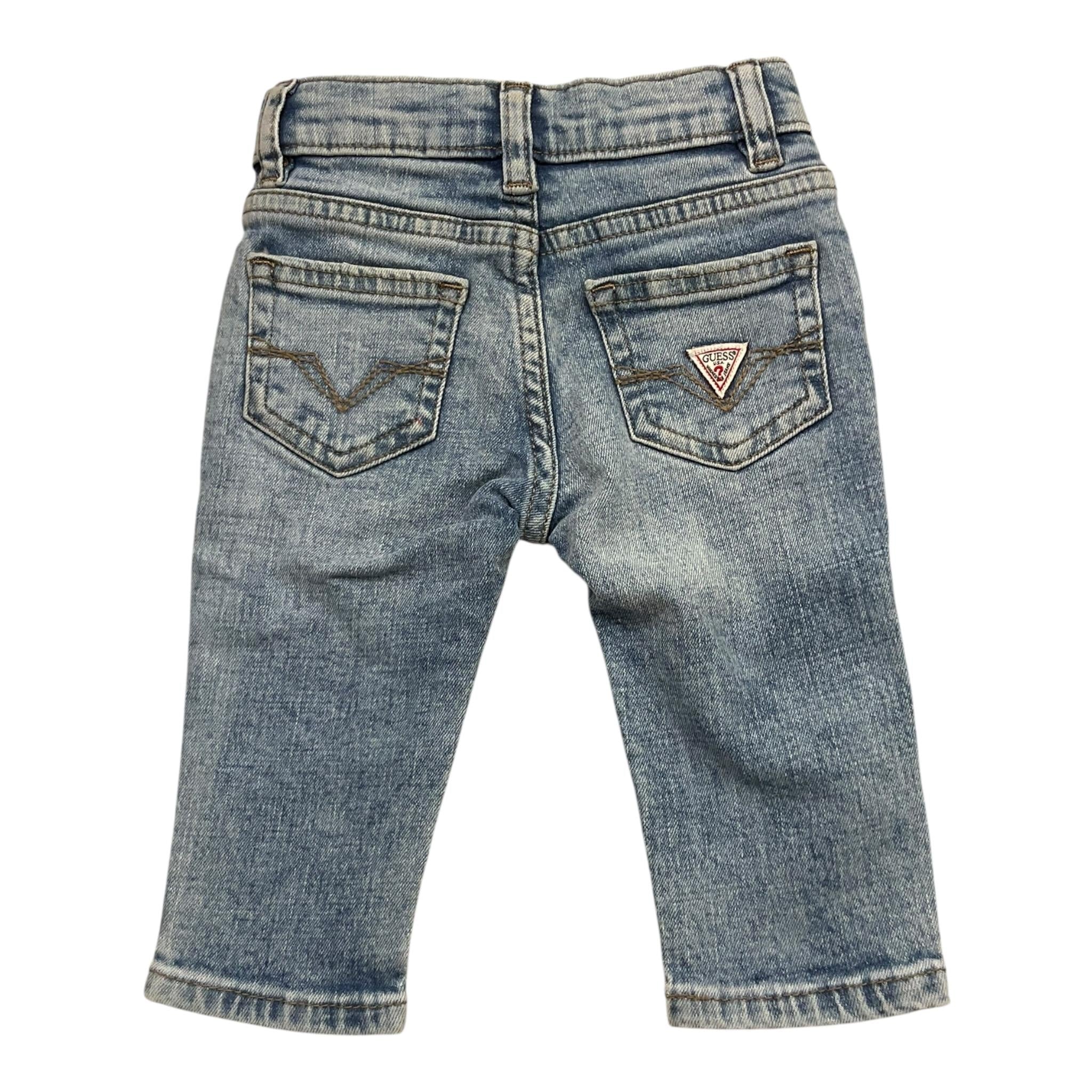 Guess Jeans Tinta Unita con Girovita Regolabile per Neonato N5RA07D52Z0 AZZURRO GUESS 