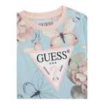 Guess T-Shirt Girocollo Tinta Unita con Stampa per Bambina K5RI15K6YW4XJ AZZURRO GUESS 