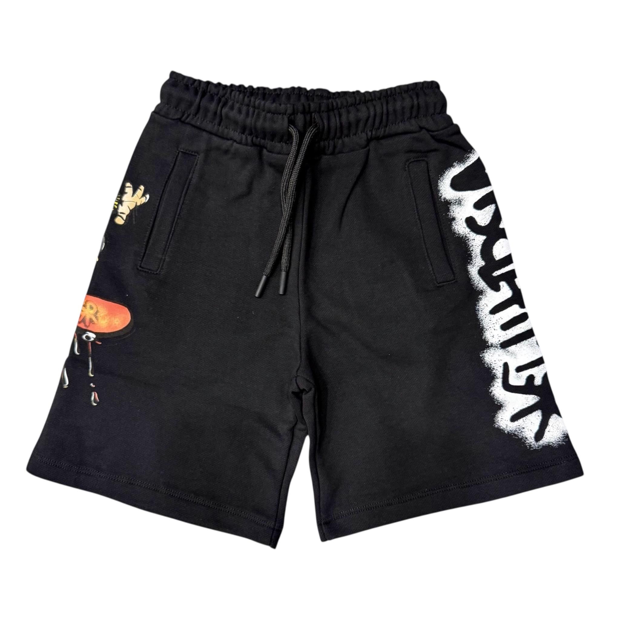 Disclaimer Bermuda tinta unita con Stampa Nero per Bambino 25EDK58414X NERO DISCLAIMER 