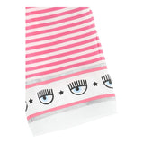 Chiara Ferragni Short Bicolore Con Fantasia A Righe Bianco/Fuxia Per Neonata