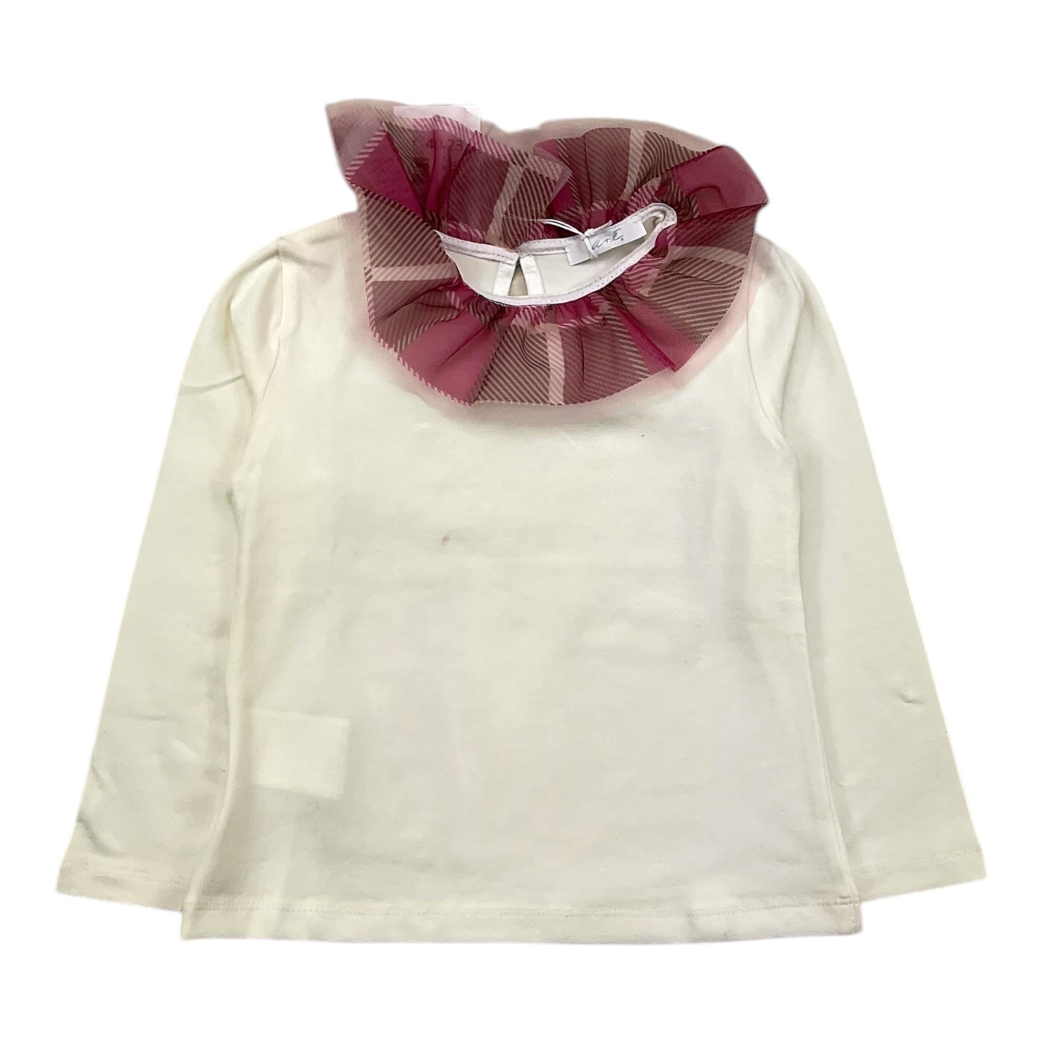 U+è BY MISS GRANT shirt tinta unita con colletto in contrasto Panna per Bambina UE1665 PANNA U+è BY MISS GRANT 