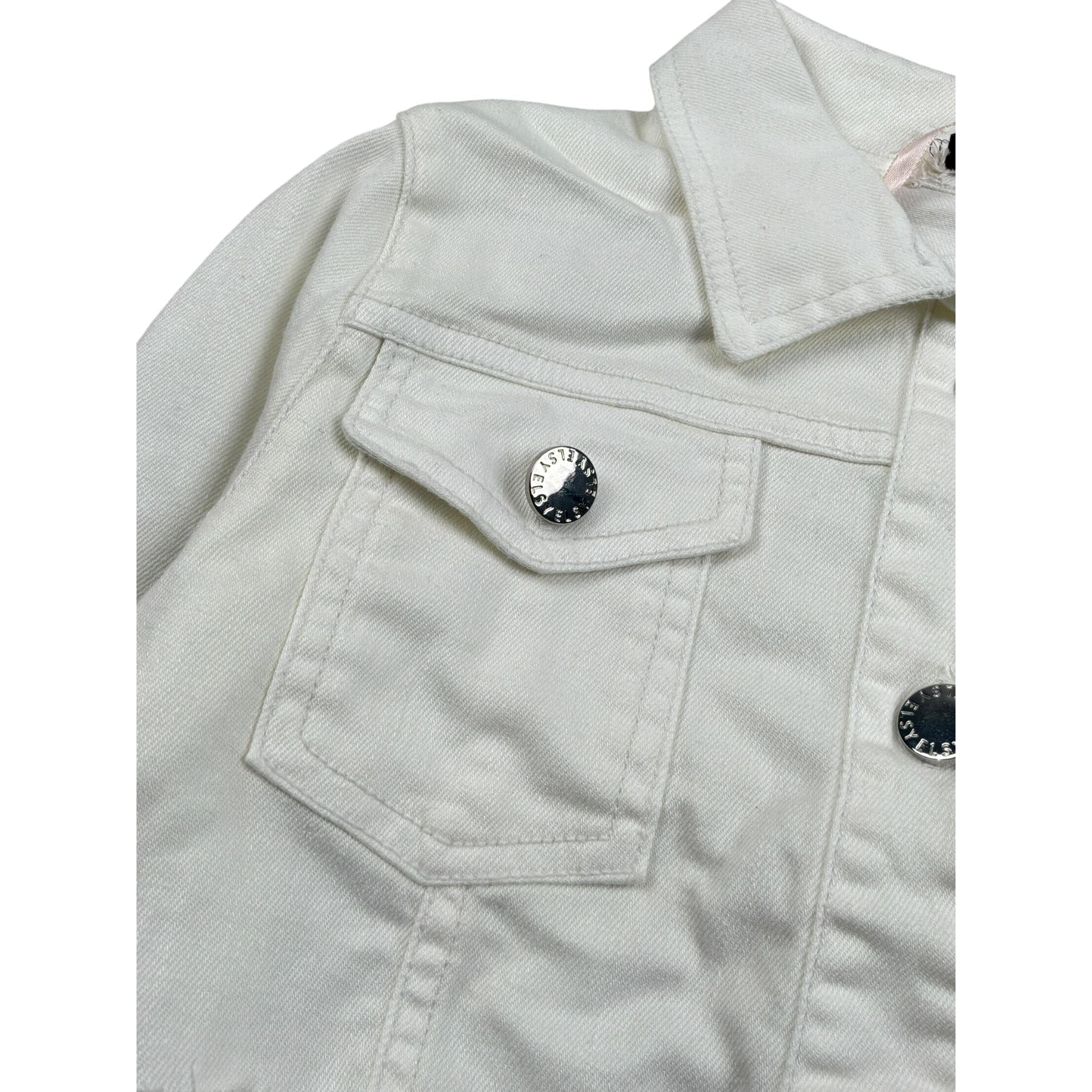 Elsy Giubbino tinta unita In Denim Bianco per Bambina LUPO BIANCO ELSY 