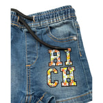 John Richmond Bermuda Tinta Unita In Denim con Elastico In Vita per Neonato RIP25048BEX BLU JOHN RICHMOND 