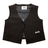 Msgm Gilet Tinta Unita Con Bottoni Nero Per Bambino