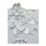 Monnalisa T-Shirt Girocollo Tinta Unita con Fiocchi per Bambina 797614F6 BIANCO MONNALISA 