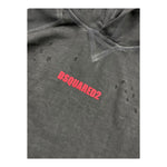 DSQUARED2 felpa chiusa con cappuccio tinta unita con trafori Verde per Bambino DQ2609 VERDE DSQUARED2 