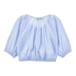 Philosophy Camicia Tinta Unita con Fantasia A Righe per Bambina I1E307 AZZURRO PHILOSOPHY 