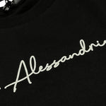 DANIELE ALESSANDRINI felpa girocollo tinta unita con stampa Nero per Bambino 1231F00077X NERO DANIELE ALESSANDRINI 