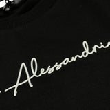 DANIELE ALESSANDRINI felpa girocollo tinta unita con stampa Nero per Bambino 1231F00077X NERO DANIELE ALESSANDRINI 