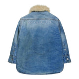 MAISON MARGIELA giubbino in denim tinta unita con pelliccia Azurro per Bambino M60617 AZZURRO MAISON MARGIELA 