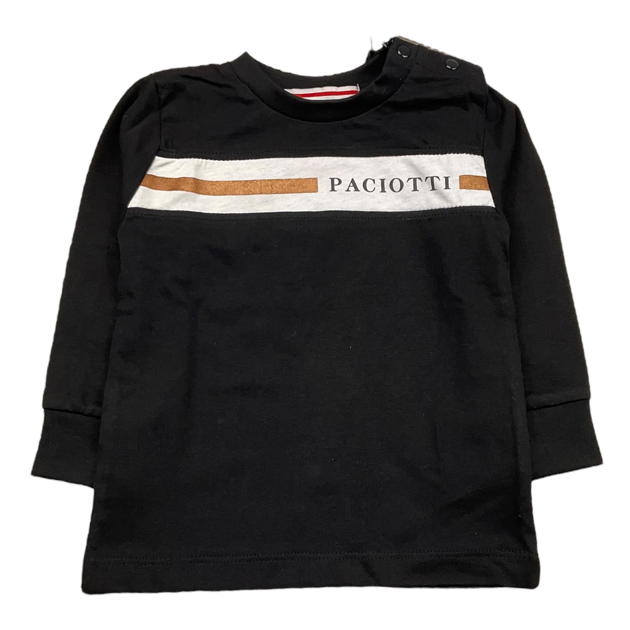 CESARE PACIOTTI shirt girocollo tinta unita con stampa Nero per Neonato TSP5310B NERO CESARE PACIOTTI 