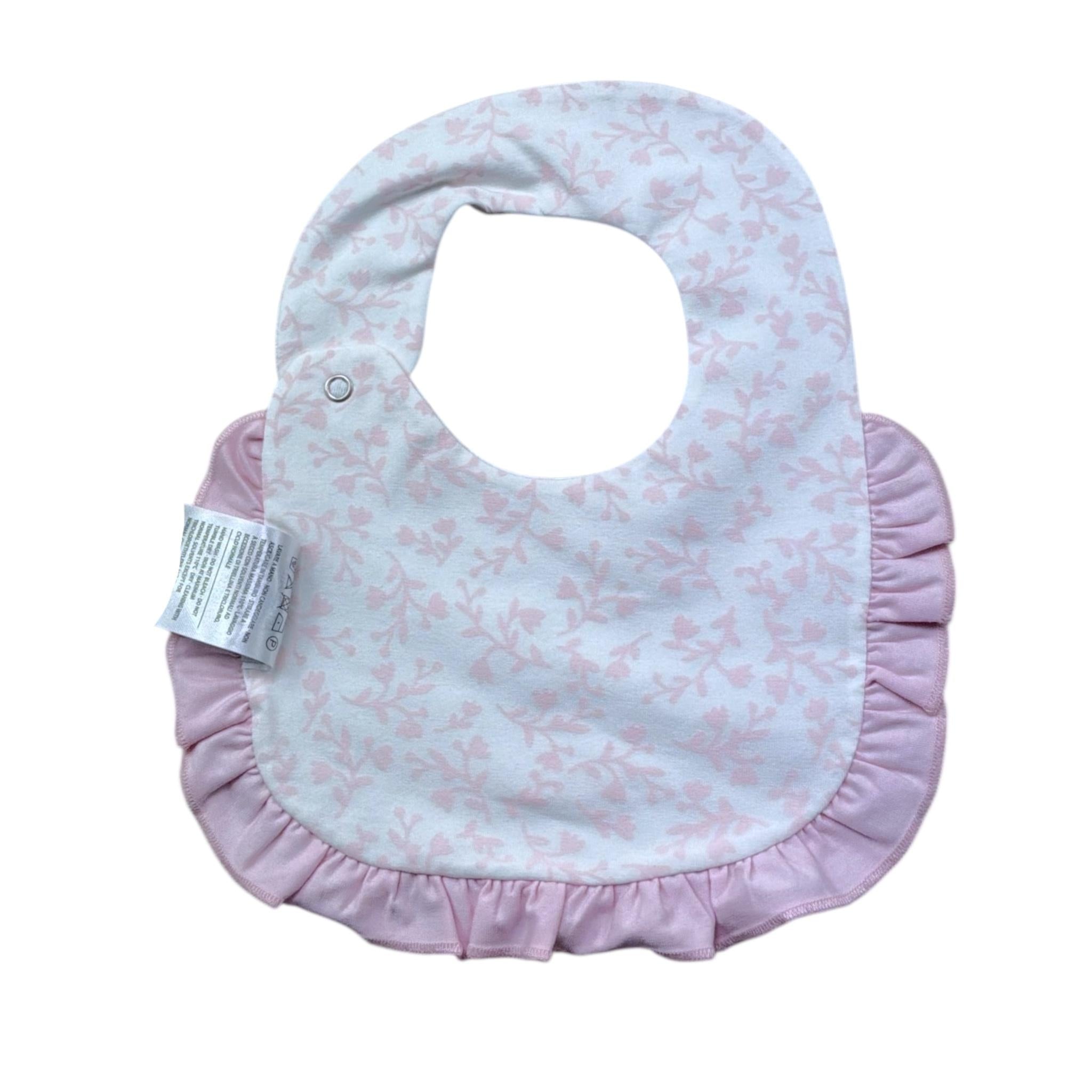 Le Bebe' Bavetta Tinta Unita con Stampa per Neonata LBG6282 BIANCO LE BEBE' 