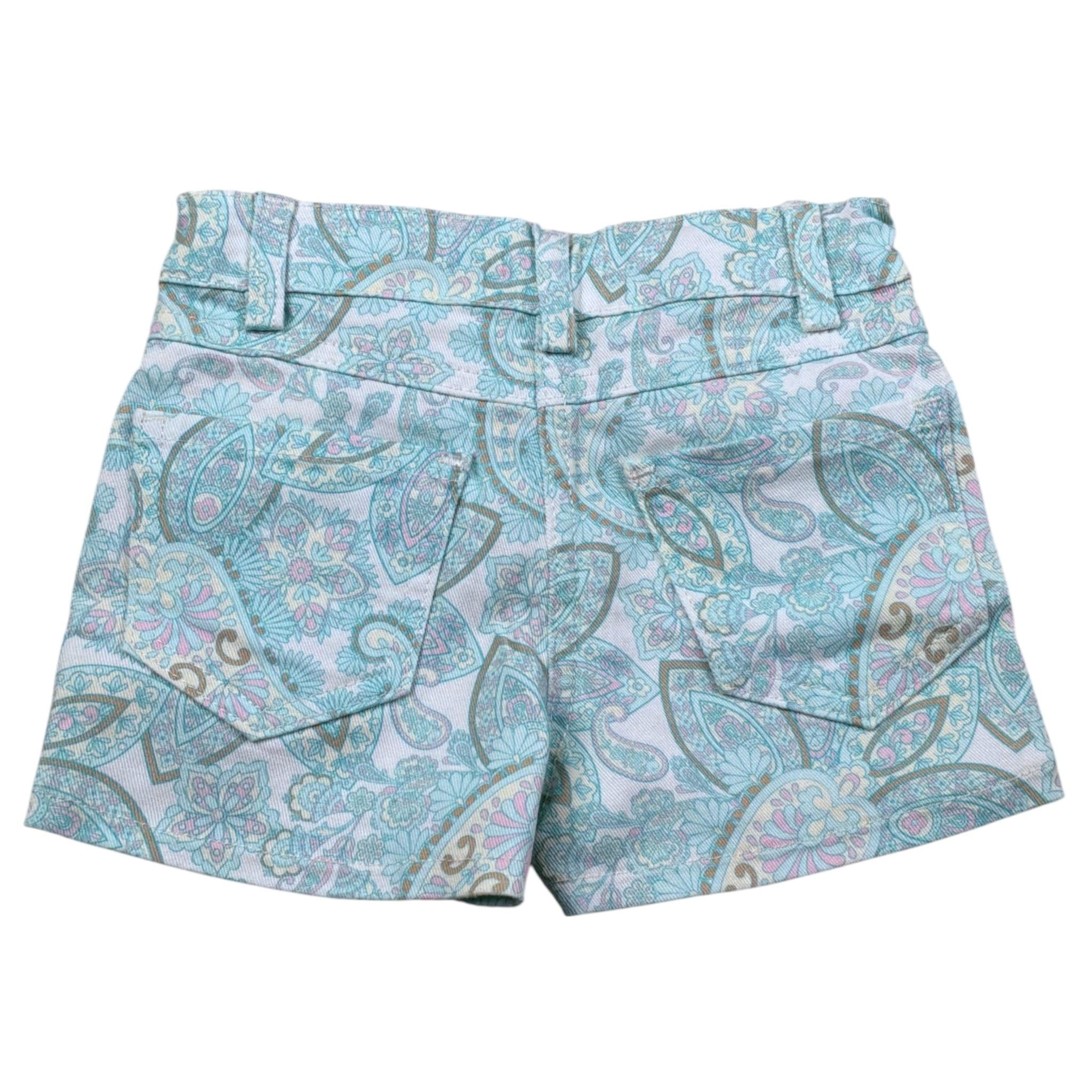 M+E' Short tinta unita con Fantasia Verde Acqua per Neonata UE1845XX VERDE ACQUA M+E' 