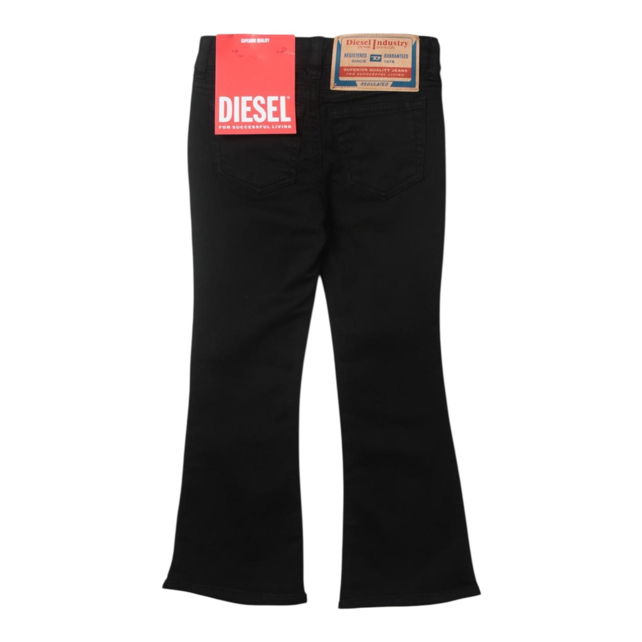 Diesel Jeans Tinta Unita con Girovita Regolabile per Bambina J00991 NERO DIESEL 