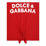 DOLCE & GABBANA shirt girocollo tinta unita cn logo Rosso per Bambina L5JTNP ROSSO DOLCE & GABBANA 