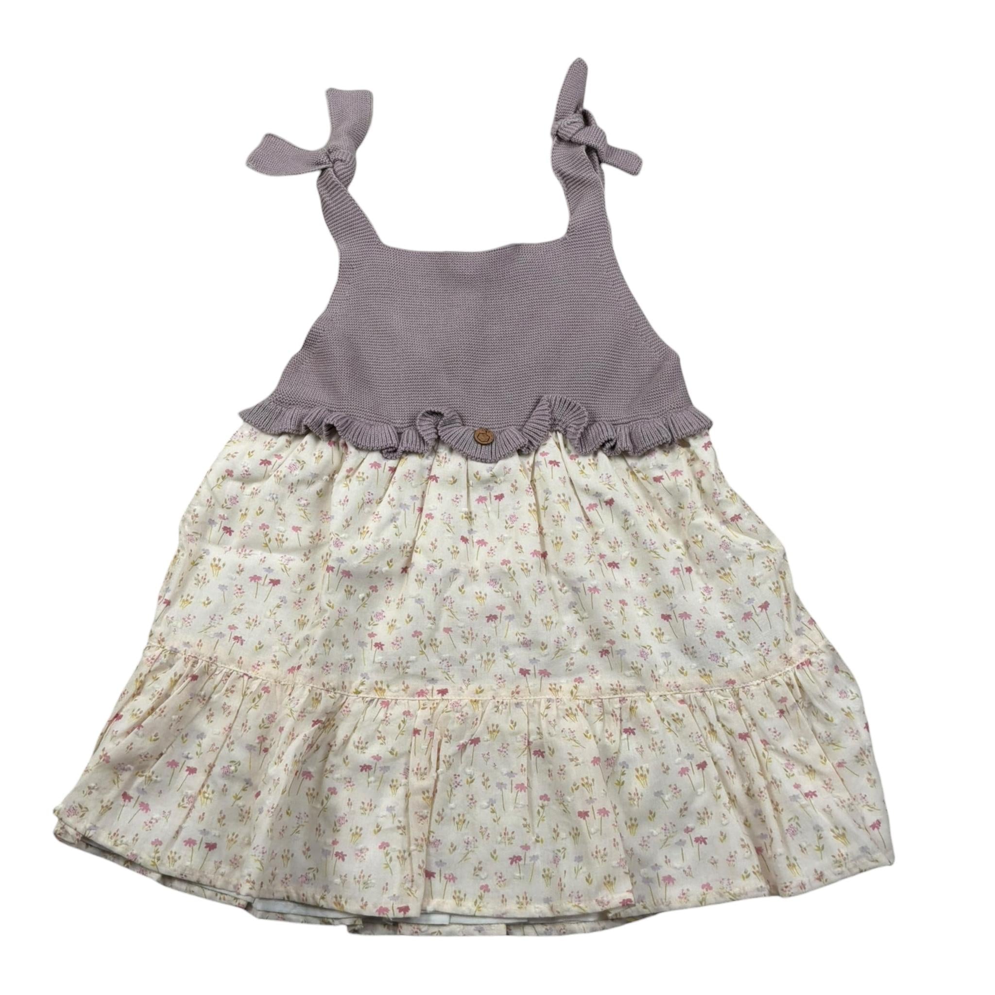 Wedoble Abito Giromanica Bicolore per Neonata V2505404A PANNA WEDOBLE 