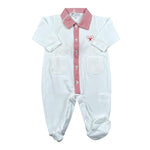 Perdipiu' Tutina Tinta Unita con Profili In Contrasto per Neonato RURUI BIANCO PERDIPIU' 