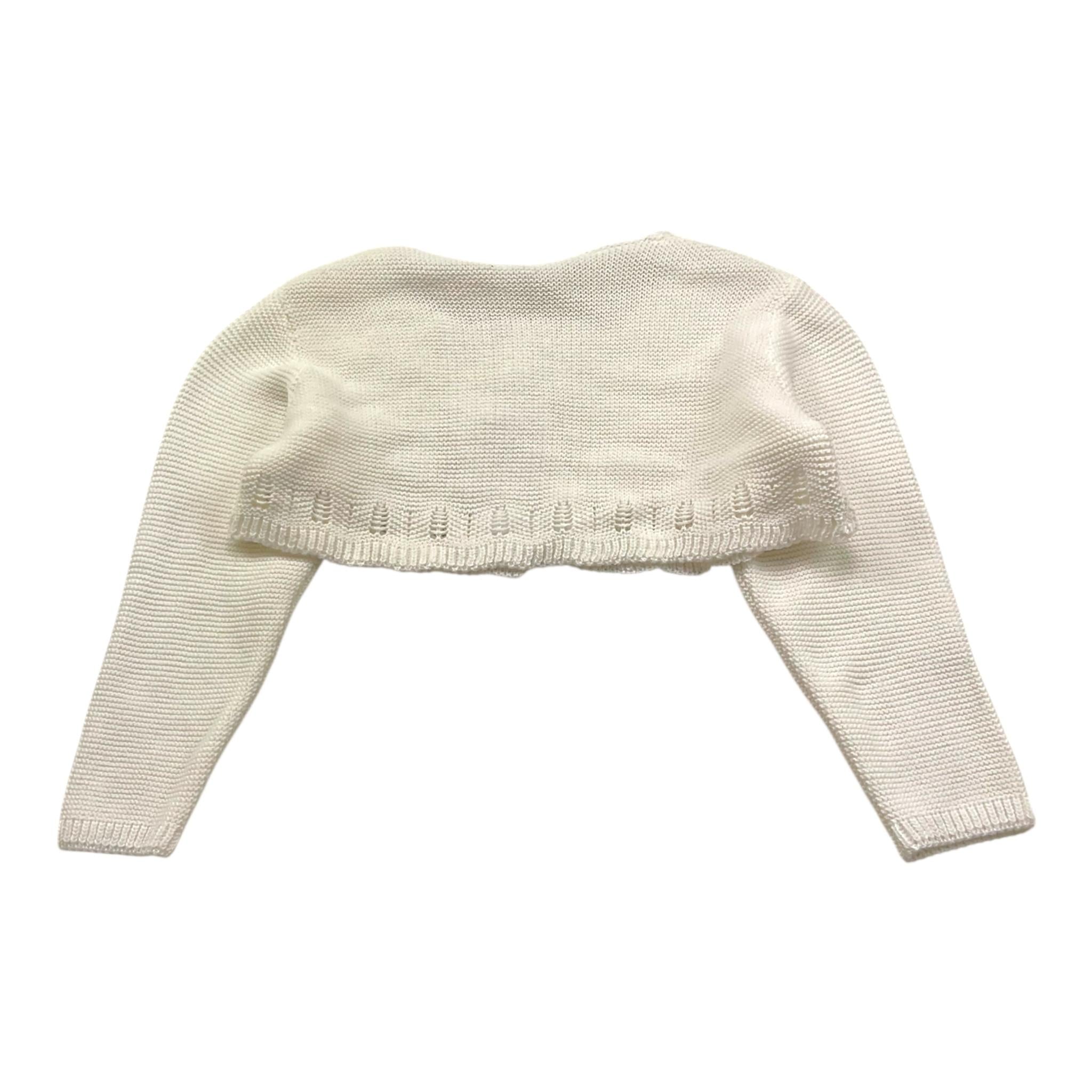 Barcellino Coprispalle Tinta Unita Traforato per Neonata 121408 PANNA BARCELLINO 