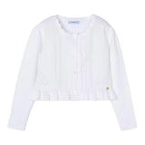 Mayoral Cardigan Tinta Unita con Ricami per Bambina 3354 BIANCO MAYORAL 