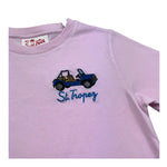 Saint Barth T-Shirt Girocollo Tinta Unita con Ricamo Auto per Bambino CARST ROSA SAINT BARTH 